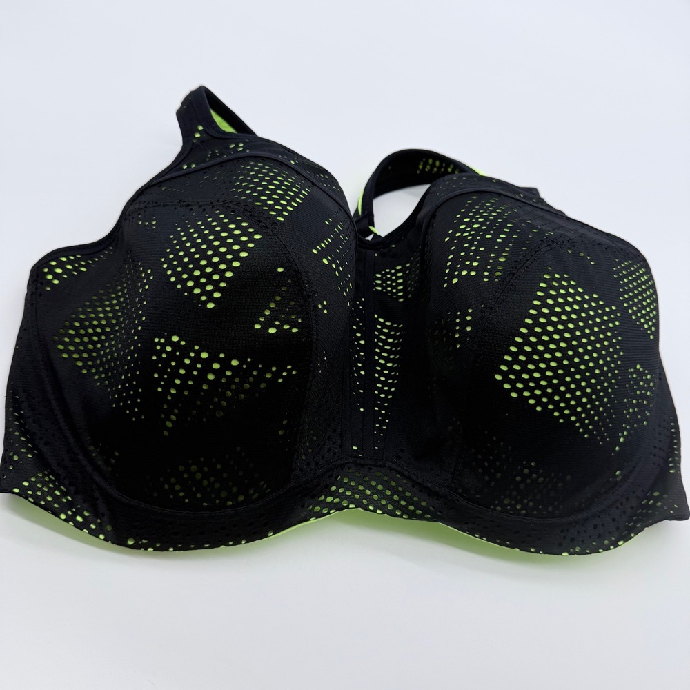 Panache‎ Sport Underwired Bra 40GG Lime Green Black High Impact 5021C Racerback